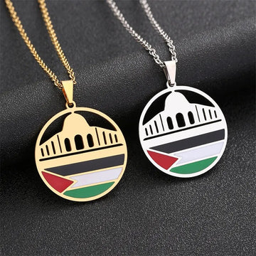 Palestine al-aqsa necklace gold and silver